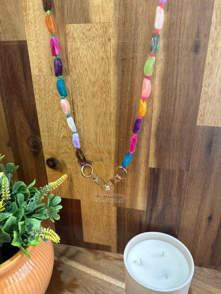 Chaine de téléphone - perles - Multicolore