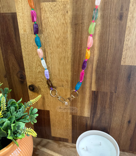 Chaine de téléphone - perles - Multicolore