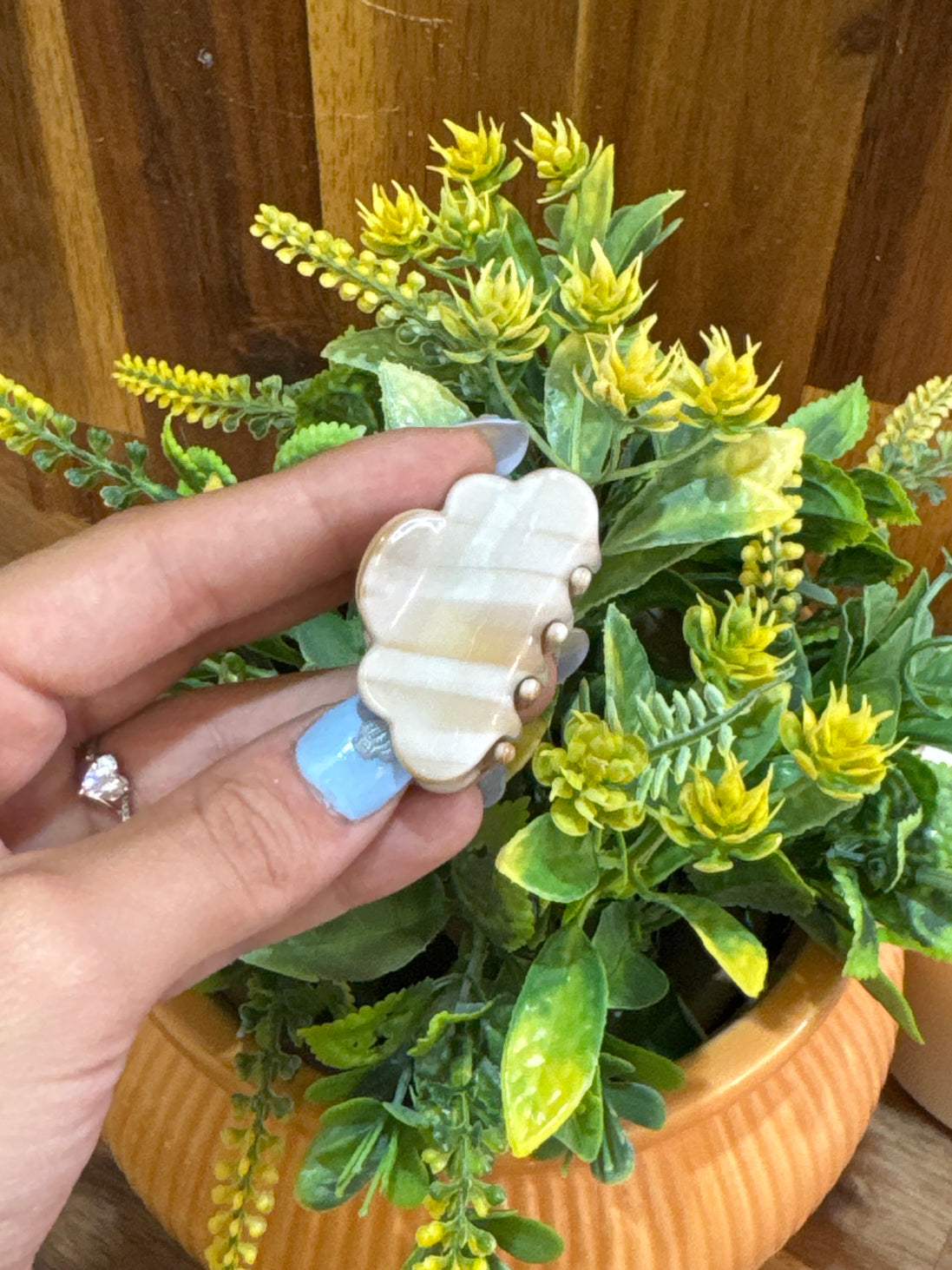 Pince à cheveux petit nuage crème