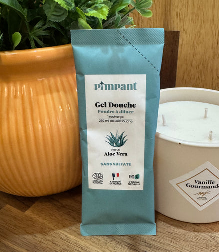 Berlingot recharge Gel douche en poudre à diluer - parfum Aloe Vera