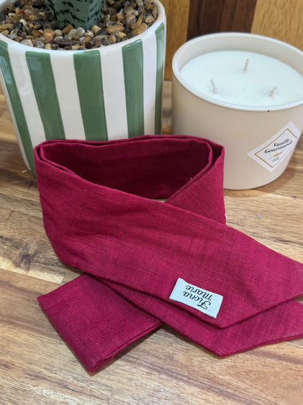 Bandeau en lin fait mains - Rouge