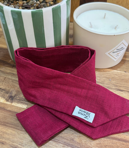 Bandeau en lin fait mains - Rouge