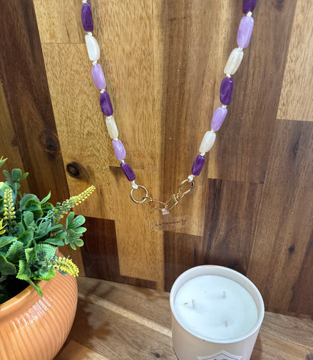 Chaine de téléphone - perles - Violet