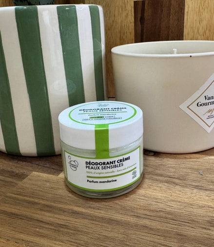 Déodorant crème peaux sensibles parfum mandarine