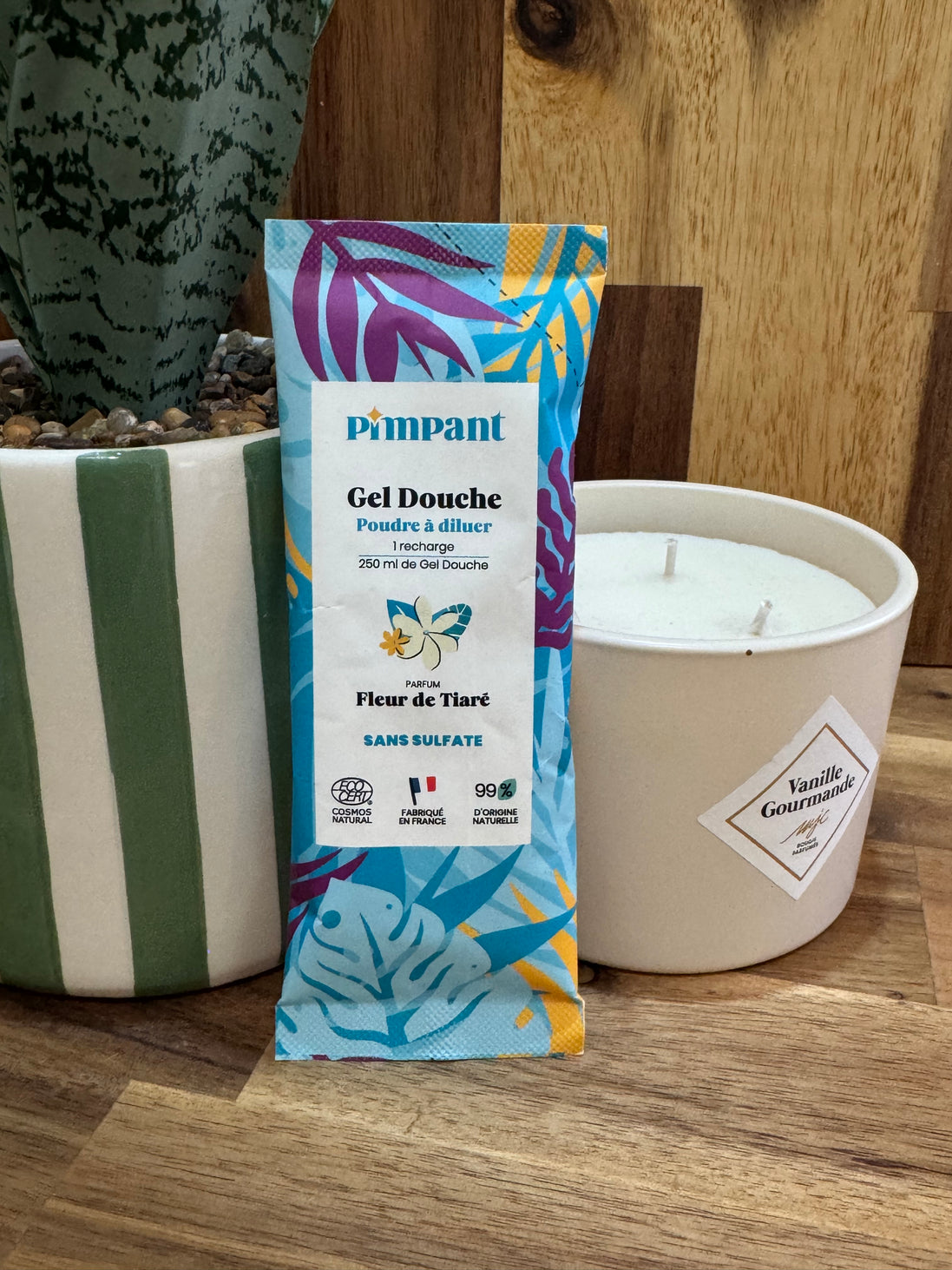 Berlingot recharge Gel douche en poudre à diluer - parfum fleur de tiare