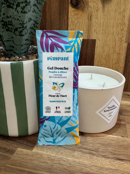 Berlingot recharge Gel douche en poudre à diluer - parfum fleur de tiare
