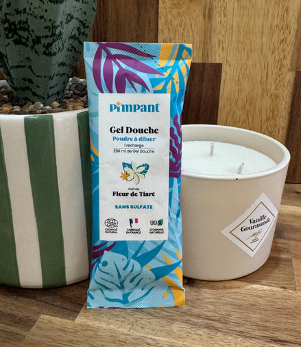 Berlingot recharge Gel douche en poudre à diluer - parfum fleur de tiare