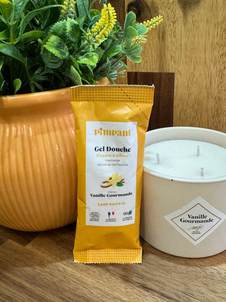 Berlingot recharge Gel douche en poudre à diluer - parfum vanille gourmande