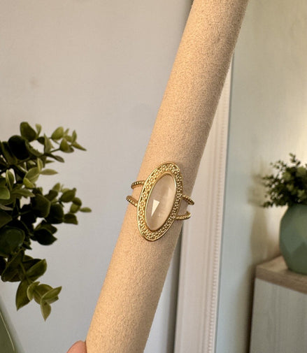 Bague Rafaelle - oeil de chat blanc