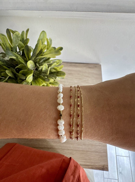 Choker/Bracelet 2 tours Vanessa - Rouge