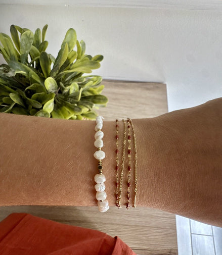 Choker/Bracelet 2 tours Vanessa - Rouge