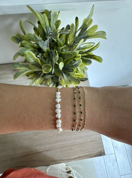 Choker/Bracelet 2 tours Vanessa - Vert