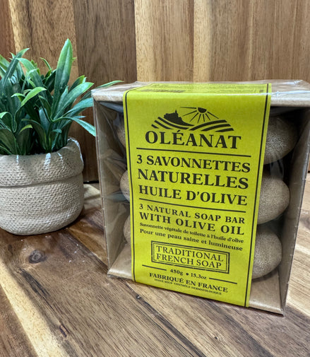 TRIO SAVONNETTES OLIVE NATURELLES 150G OLEANAT