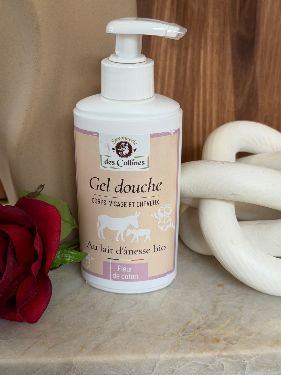 Gel douche lait d'ânesse parfum fleur de coton 250ml
