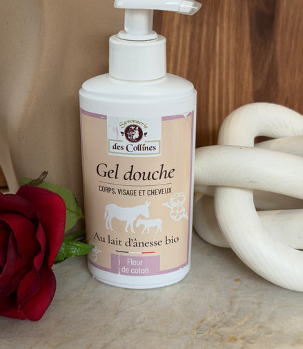 Gel douche lait d'ânesse parfum fleur de coton 250ml