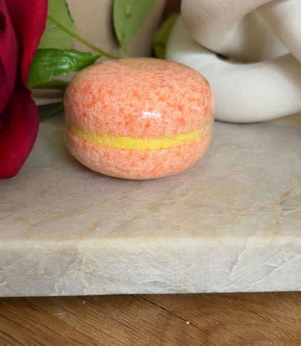 Macaron de bain effervescent parfum pêche