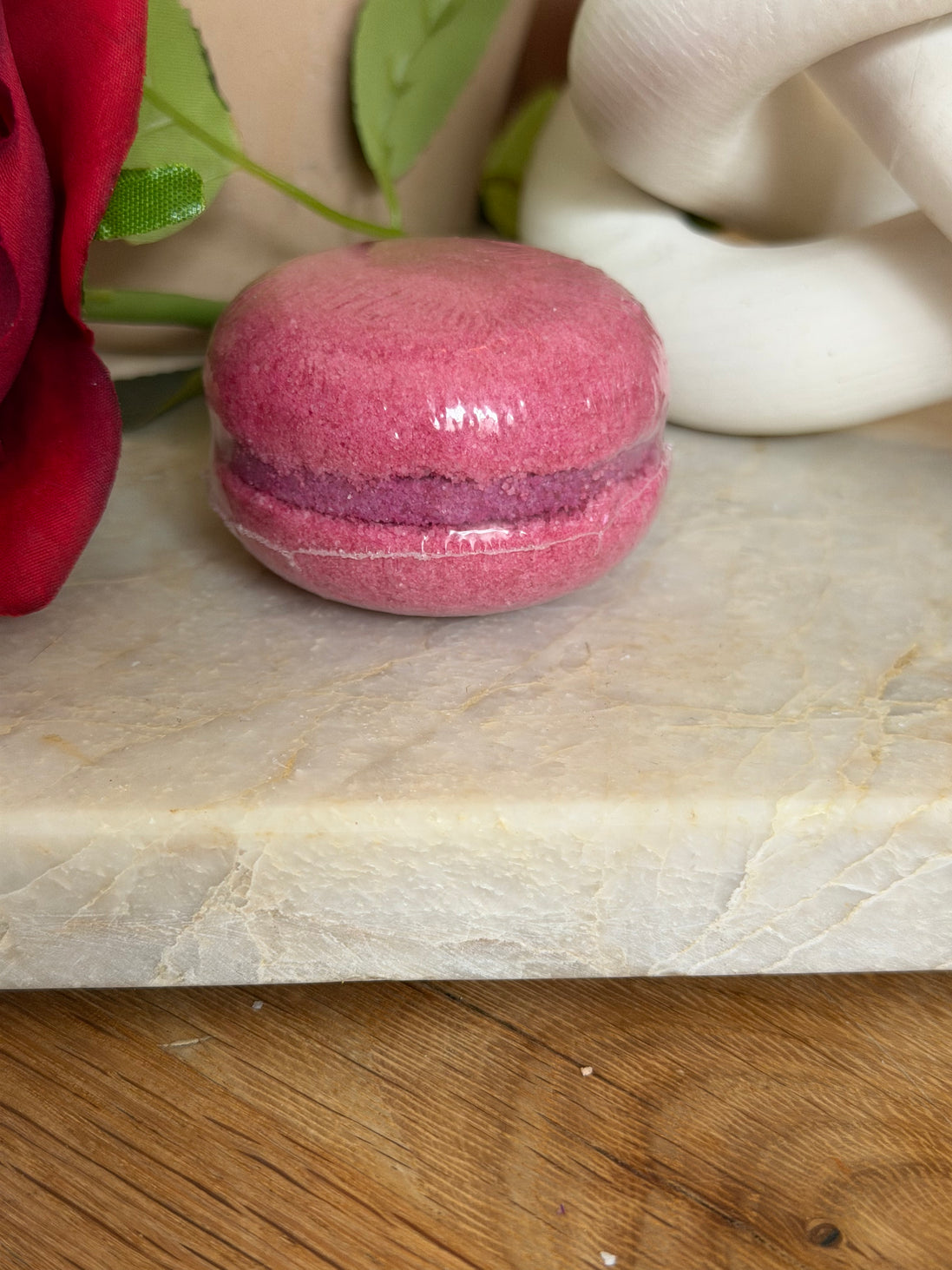 Macaron de bain effervescent parfum cassis