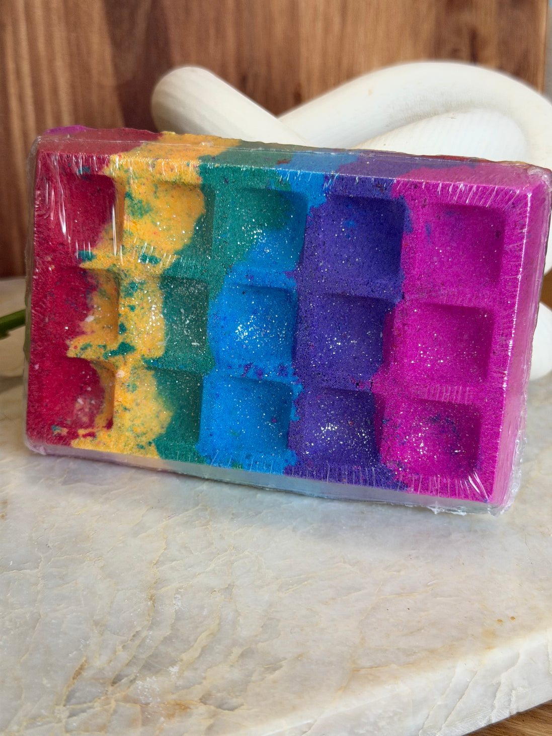 Bombe de bain arc-en-ciel Waffle