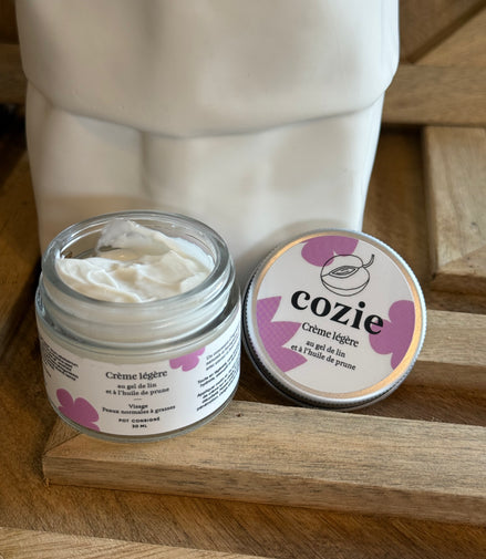 Crème légère visage au gel de lin et à l’huile de prune