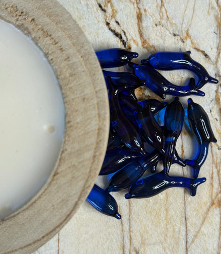 Perle de bain dauphin marine