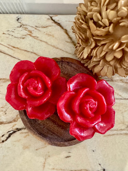 Petit savon fleur rouge cerise