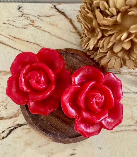 Petit savon fleur rouge cerise