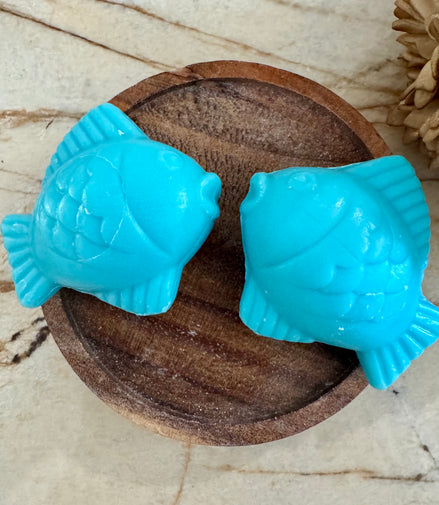 Petit savon poisson turquoise marine