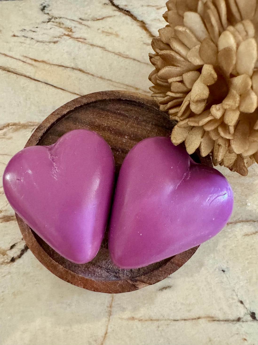 Petit savon coeur violet lavande